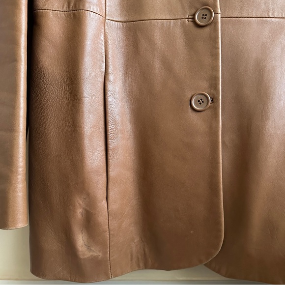 Brown Genuine Leather Coat - Picture 6 of 8